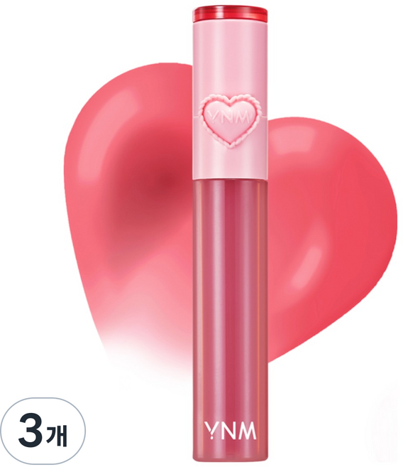 YNM 하트 젤링 틴트(실리콘 브러쉬 내장), 08 딸기젤링, 2.6g, 3개