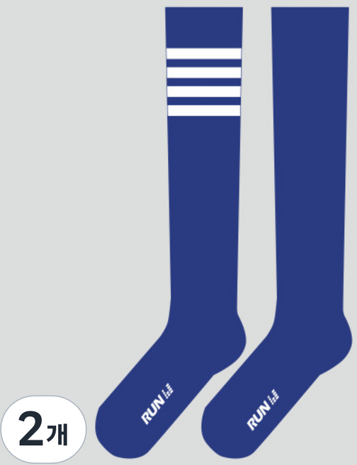 디망 러닝 여성 컬러풀 장목 니삭스 양말, 2개, 에너지블루