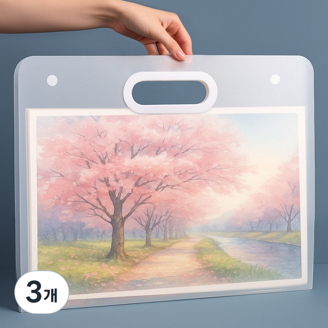 데일리오 미술 그림 스케치북 가방 화이트, 3개