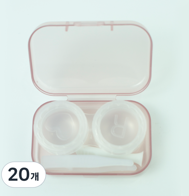 룩스토어 콘택트 렌즈통 스탠다드 투명케이스, 20개, 핑크