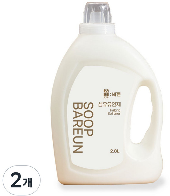 숲바른 아기 유아 대용량 섬유유연제, 2개, 2.8L
