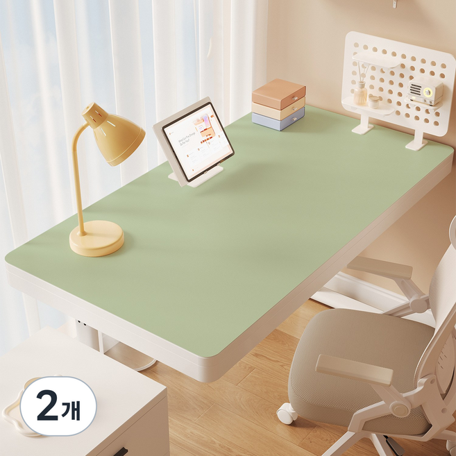 깔끔한 미끄럼 방지 책상 매트 수상스키 학생 책상 매트 사무실 책상 보호대 다용도, 2개, 말차색(50*80)