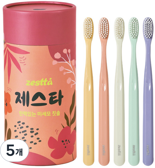 제스타 딥클린 칫솔 탄력있는 미세모, 5개, 12개입