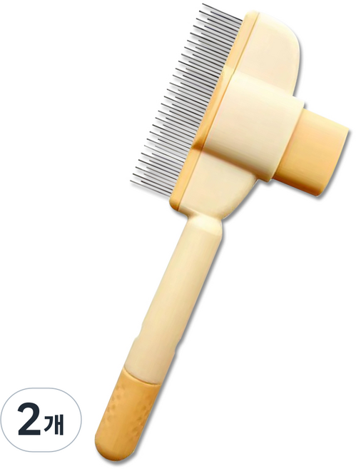 심플리프 반려동물 원터치 브러쉬, 2개, 옐로우