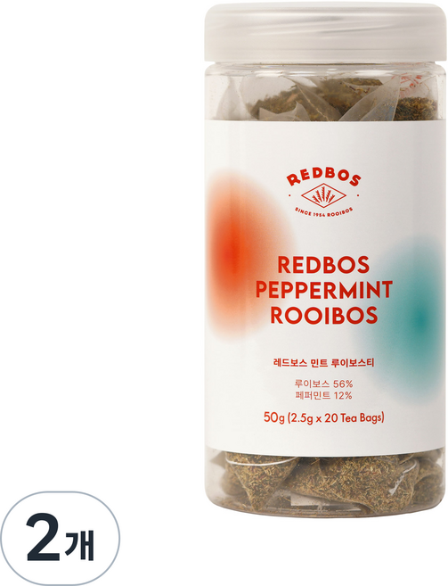 레드보스 페퍼민트 블렌딩 루이보스티, 2개, 20개입, 2.5g