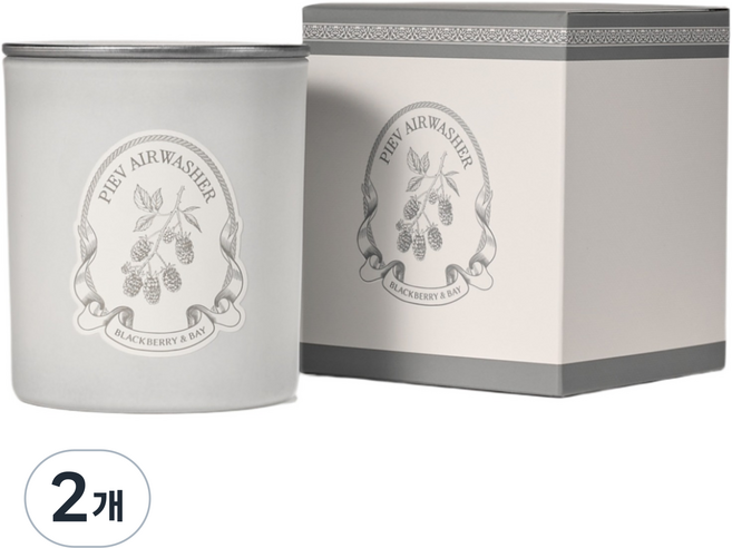 [본사공식] 피에브 에어워셔 고체탈취제 실내용 블랙베리&베이향 냄새제거 악취제거 탈취제 화장실 신발장 옷장 차량용, 250g, 2개
