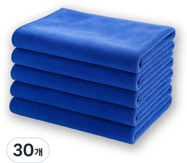 필굿리빙 다용도 두꺼운 극세사 손걸레 대형 사이즈, 블루, 30개
