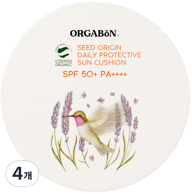 [유기농] 오가본 씨앗품은 무기자차 아기 선쿠션, 15g, 4개