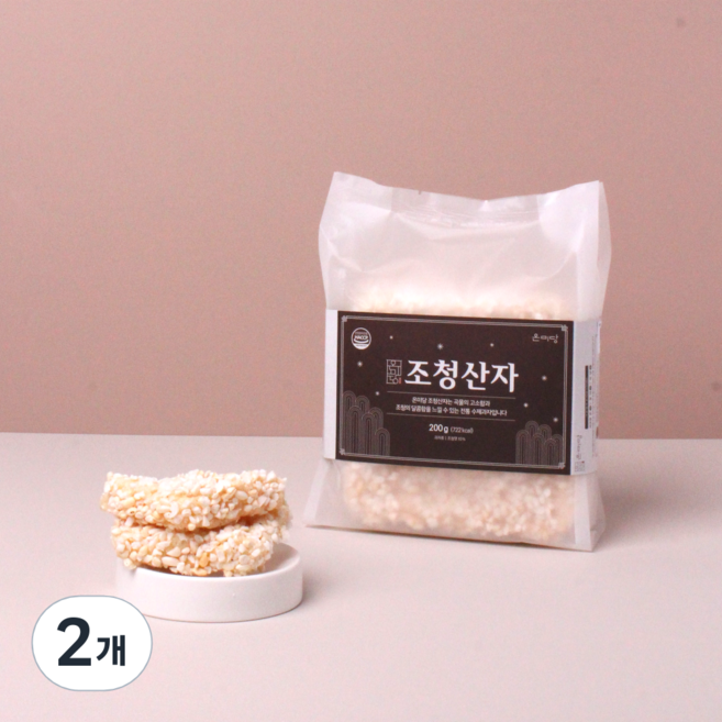온미당 기름0% 찹쌀 조청 산자 개별포장 제수용, 200g, 2개