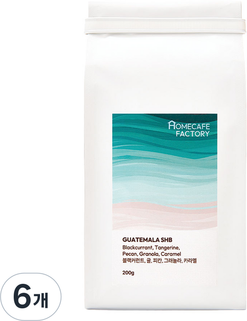 과테말라 코코아 블루브리즈 SHB 초콜렛 원두 커피, 홀빈(분쇄안함), 200g, 6개