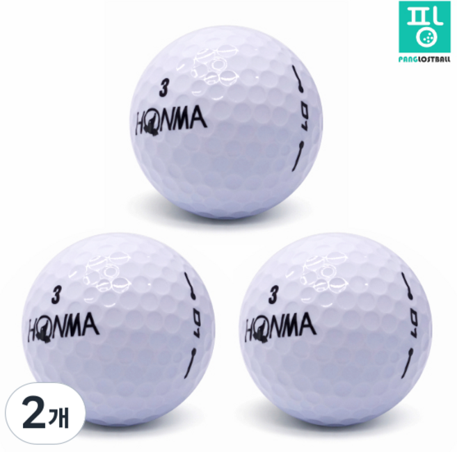 [팡로스트볼] 혼마 화이트 2피스 A-급 실속형 로스트볼 골프공, 2개, 20개입, 흰색