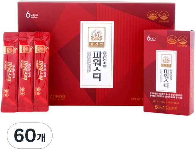 [금산인삼농협] 6년근 홍삼 파워스틱, 10ml, 60개