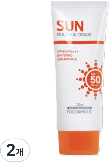 더마인드 백탁없는 눈시림없는 끈적임없는 데일리 수분 선크림 순한 대용량 멀티 썬크림 SPF50 PA+++, 2개, 70ml