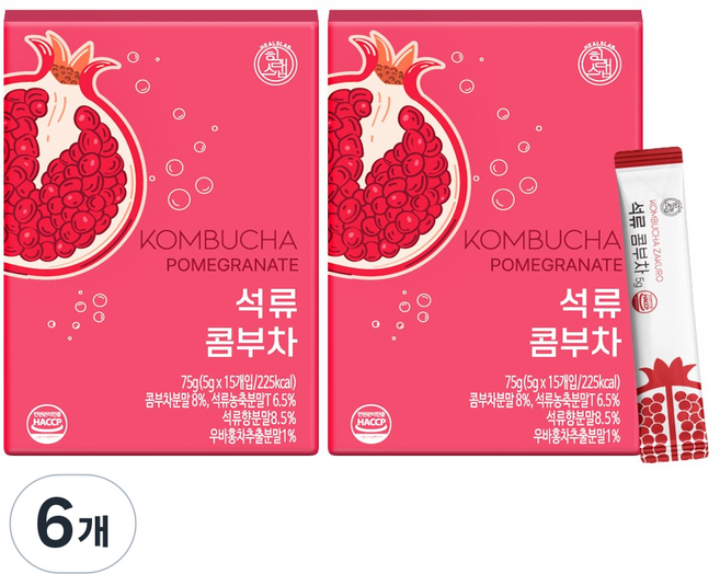 힐스랩 콤부차 석류, 6개, 15개입, 5g