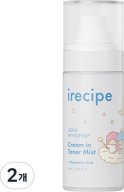 [콜라보] 아쿠아 피토플렉스 크림 인 토너 240시간 보습 안개분사 미스트, 2개, 60ml - 쿠팡