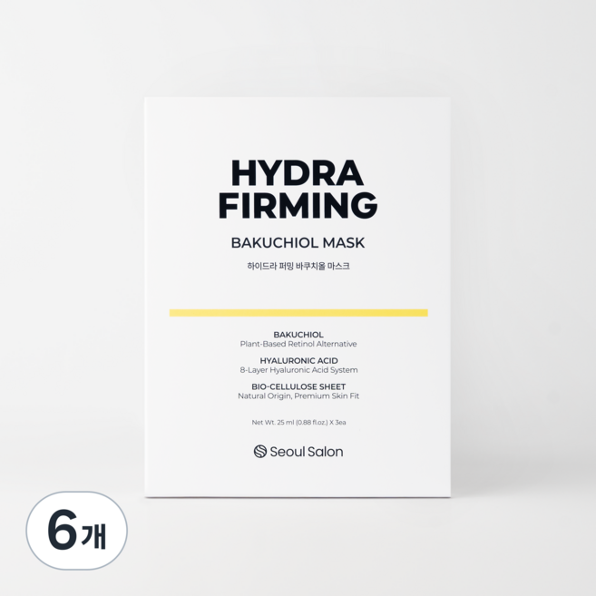 서울살롱 하이드라 퍼밍 바쿠치올 마스크팩, 6개, 3개입