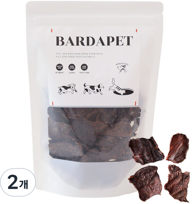 바르다펫 국내산 강아지 수제간식 대용량, 2개, 120g, 제주말고기