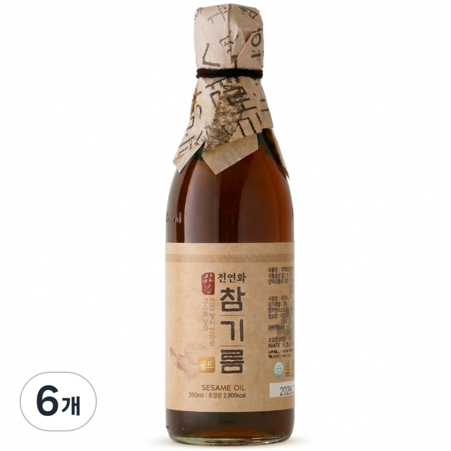 시장쏙 전연화 참기름 골드, 6개, 350ml
