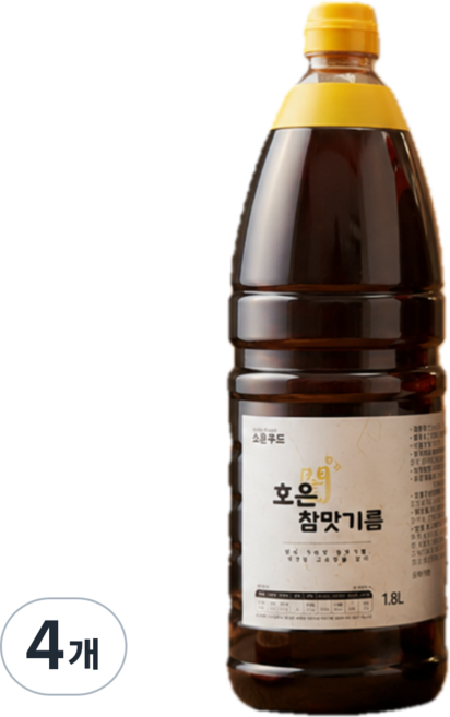 [호은] 소은푸드 참맛기름, 4개, 1.8L
