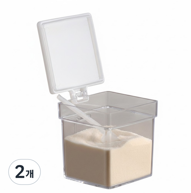 편리한 사용 MADE IN JAPAN 가루 조미료 양념 전용 플라스틱 스푼 양념통, 2개, 400ml