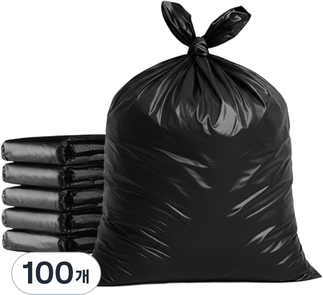 리바앤코 프리미엄 비닐봉투 블랙 불투명 고강도 대용량 평판봉투 재활용 쓰레기봉투, 100개, 100L