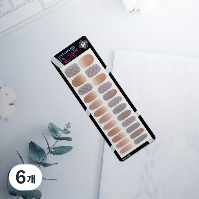 위쁨 네일스티커 네일팁 젤네일스티커, 6개