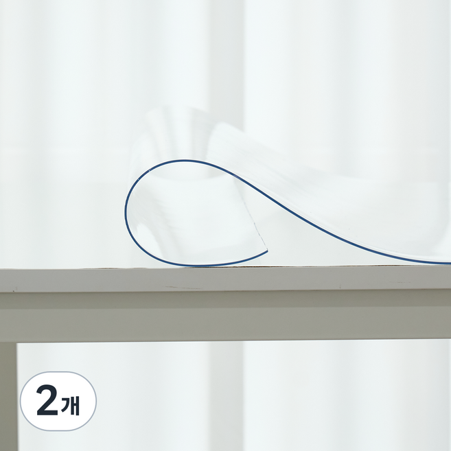 클리노브로 다용도 테이블매트(투명 반투명), 2개, 80 x 140, 반투명(1.5mm)
