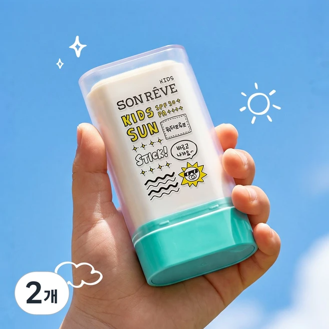 쏭레브 워터프루프 키즈선스틱, 18g, 2개 - 쿠팡