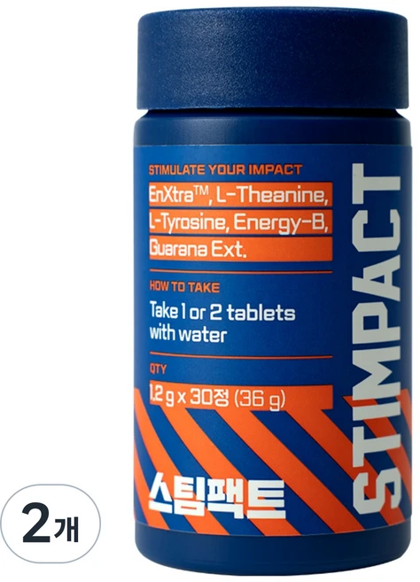 국내생산 카페인 타블렛 스팀팩트 테아닌 함유 과라나 몰입 체력 활력 누트로픽, 30정, 2개 - 쿠팡