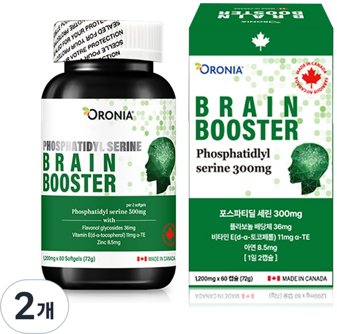 오로니아 포스파티딜세린 브레인 부스터 기억력개선 두뇌 영양제, 2개, 60정