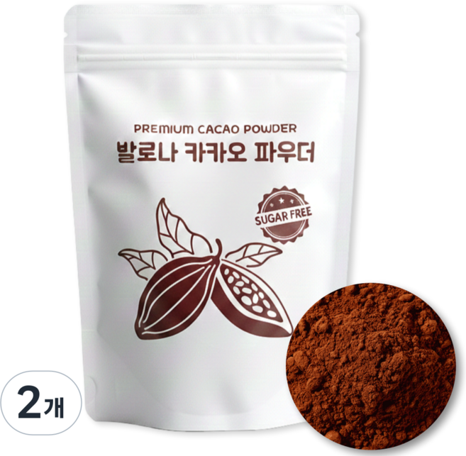 발로나 무가당 코코아파우더 무설탕 카카오파우더, 350g, 2개, 1개입