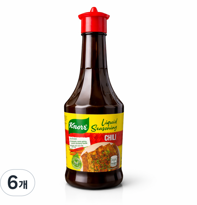 Knorr Liquid Seasoning Chili 크노르 리퀴드 시즈닝 칠리 매운맛, 6개, 250L