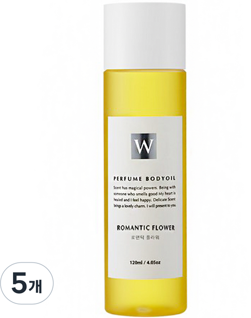 화이트센트 자연유래 퍼퓸 저자극 향 좋은 고보습 마사지 바디오일, 120ml, 5개, 로맨틱 플라워