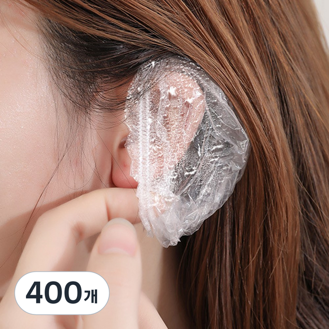 일회용 비닐 귀덮개 셀프염색 귀보호 커버, 400개, 투명