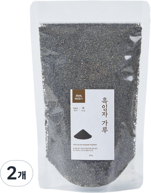 백년본가 첨가물없는 100% 곡물 식사대용 흑임자 가루, 2개, 300g