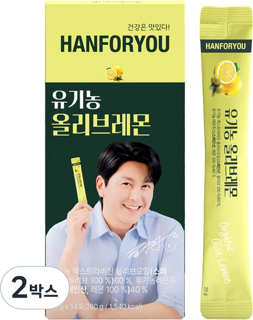 한포유 올레샷 유기농 엑스트라버진 올리브오일 레몬, 2박스, 280g