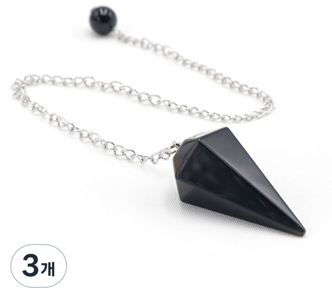 펜듈럼 플루라이트 천연석 목걸이 팔찌 남자 여자 팬듈럼 진자 추 봉 수맥 탐지 탐지기 수정 원석 스톤 비즈, 검은결, 3개