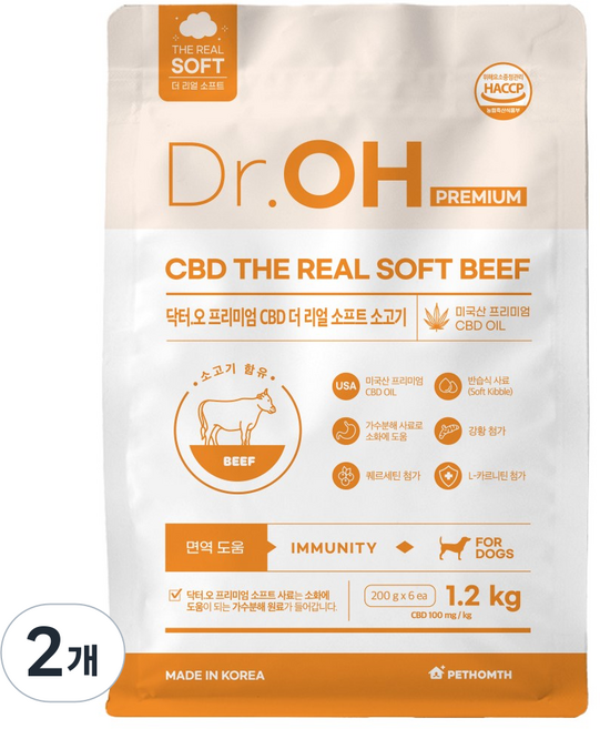 닥터오 더리얼 소프트사료, 2개, 1.2kg, 소