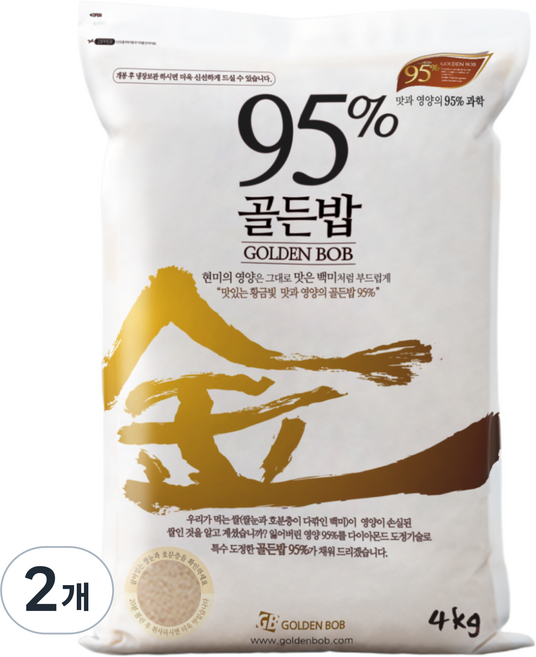 고시히카리 부드러운 프리미엄 현미 골든밥 95% 4kg, 2개