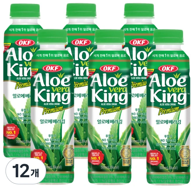 오케이에프 알로에베라킹 일반 상품, 500ml, 12개 - 쿠팡