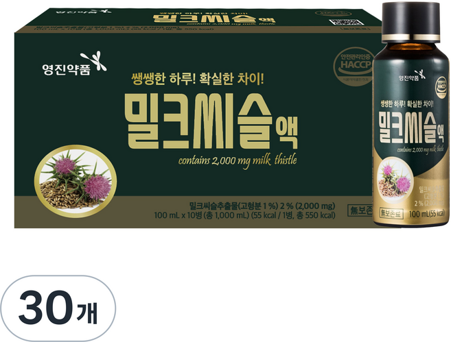 영진약품 밀크씨슬 액상 데일리 컨디션 케어 활력 관리 음료, 30개, 100ml