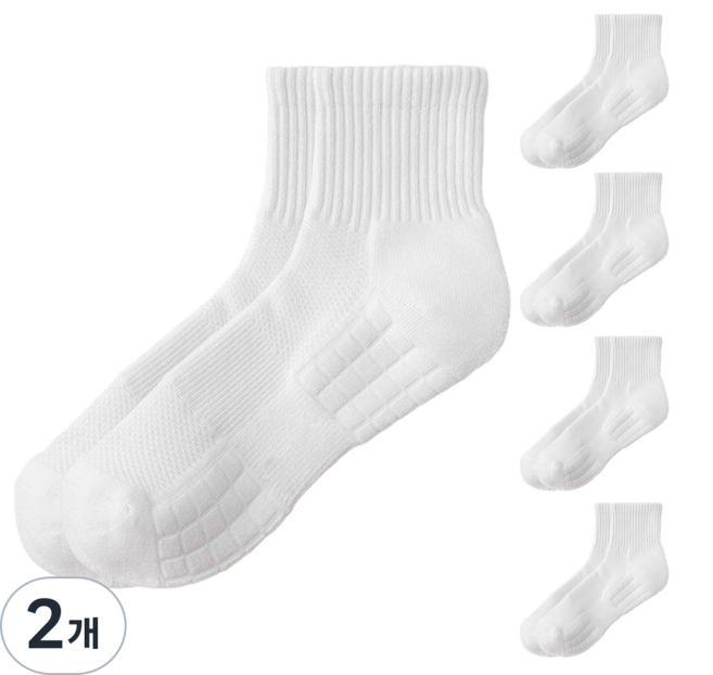 코드코드 에너핏 더블 쿠션 족저근막염 스포츠 양말 5켤레 세트, 2개, 화이트 5세트