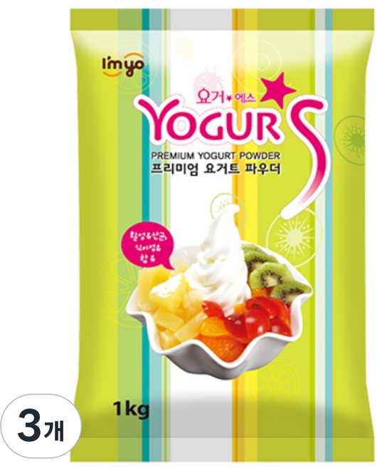 요거에스 프리미엄 요거트 파우더 플레인, 1kg, 1개입, 3개