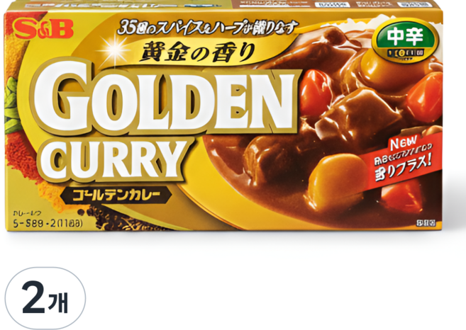 에스앤비 골든카레 중간매운맛, 198g, 2개