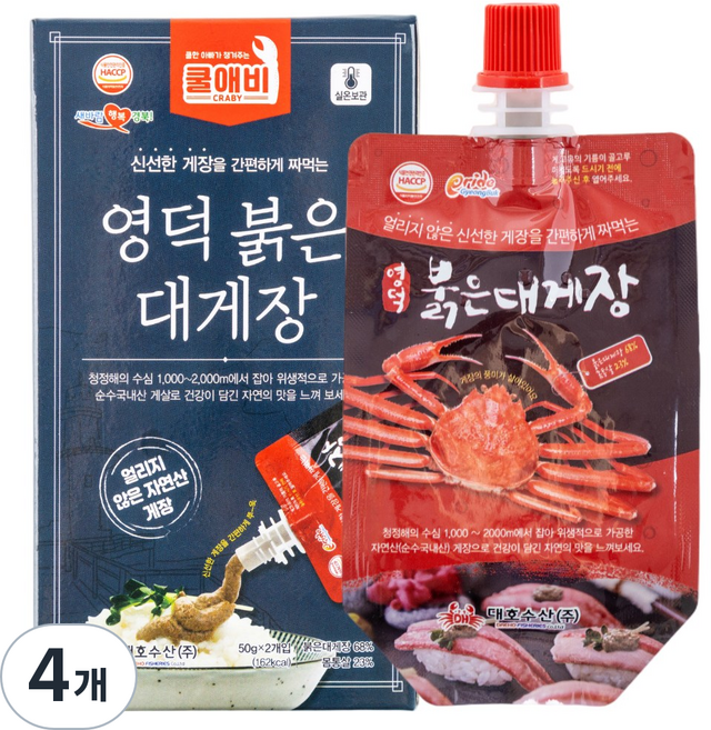 대호수산(주) 영덕붉은대게장(신선), 100g, 4개