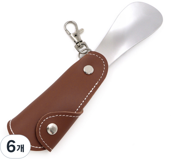 필굿리빙 휴대용 구두주걱, 6개, 다크브라운