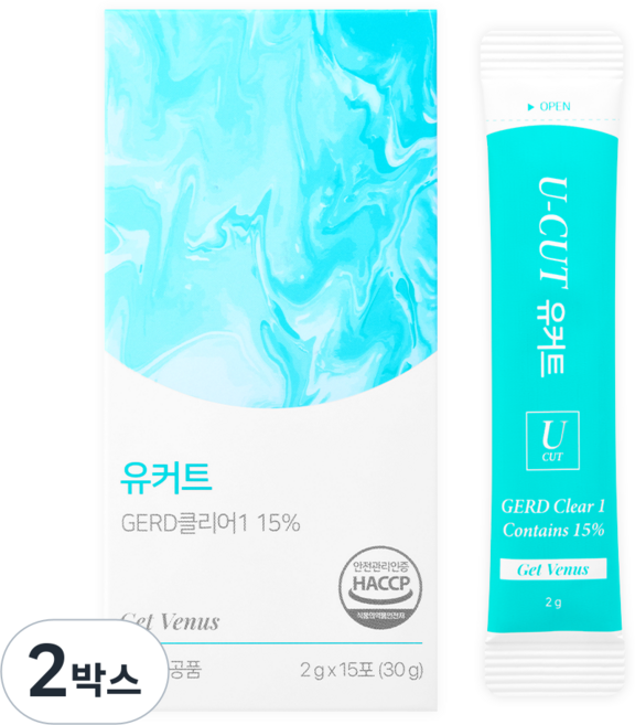 겟비너스 유커트 L 글루타민 위건강 영양제, 2박스, 15회분