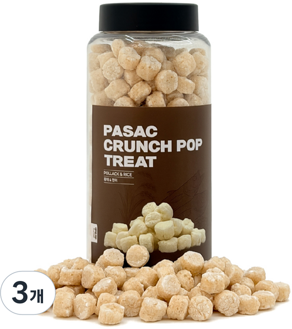 댕댕이연구소 강아지 저알러지 대용량 트릿 간식, 3개, 80g, 황태+현미