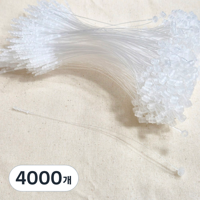 원터치 택핀 루프택핀 고리형 의류 가격표, 4000개, 반투명(6인치)