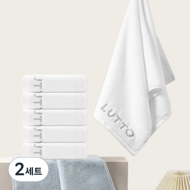 Niftynest 순면 수건 면 100% 코마사 호텔 고급 수건 60수 수건세트 목욕타올 샤워타올 목욕수건 샤워수건, 2세트, 화이트색